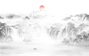 水墨画山水