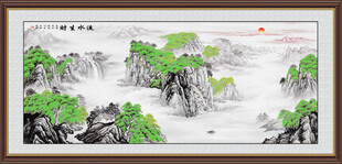 流水生财国画