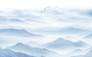 现代简约新中式水墨山水画背景墙