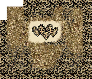 豹纹爱心图案设计素材