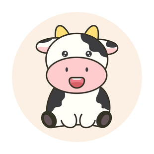 可爱卡通小牛形象
