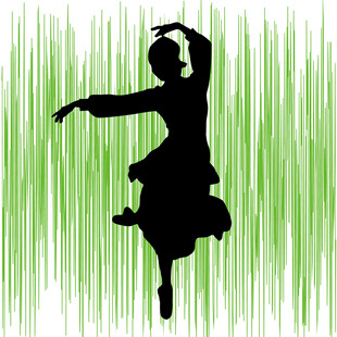 舞者在绿幕背景下的优雅身姿