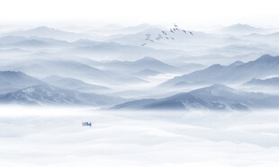 水墨群山远山背景图