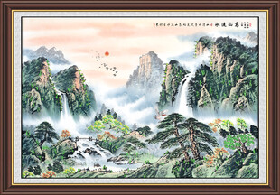 高山流水国画