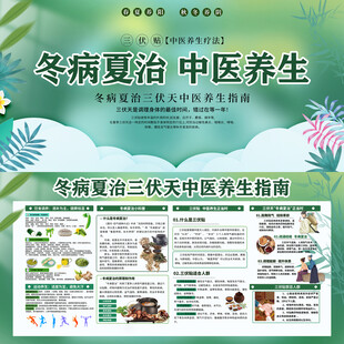 三伏天冬病夏治中医养生海报展板