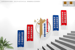 楼梯城市管理文化墙展板