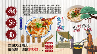 糊涂面背景墙