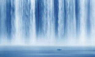 瀑布山水风景画