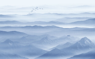 新中式屏风山水画