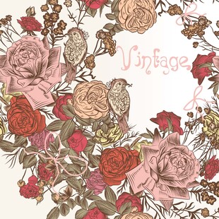 复古花卉装饰图案