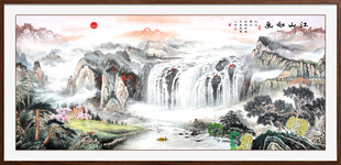 流水生财国画