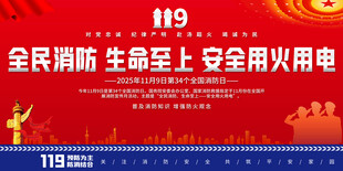全民消防日安全用电宣传展板