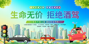 拒绝酒驾交通安全展板