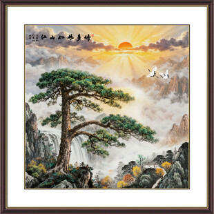 油画迎客松