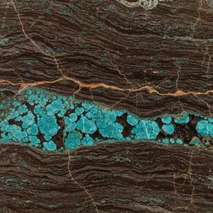 蓝绿色矿石纹理特写