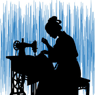 缝纫女工剪影