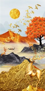 金山发财鹿玄关