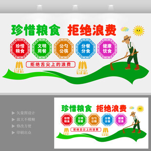 食堂节约粮食光盘行动文化墙