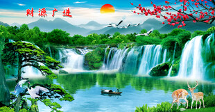 山水风景画壁画