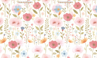 花卉水彩无缝图案背景