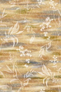 复古风植物纹理图案布料