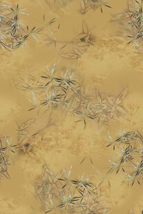 金黄背景下的稀疏植物纹理