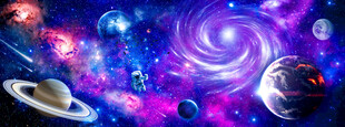 宇宙黑洞梦幻星空外太空星球背景