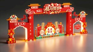 喜庆春节拱门装饰