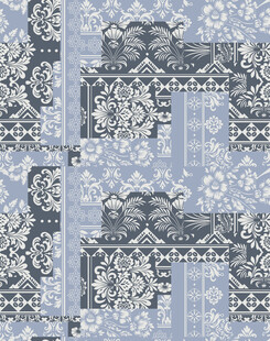 蓝白几何花纹图案设计