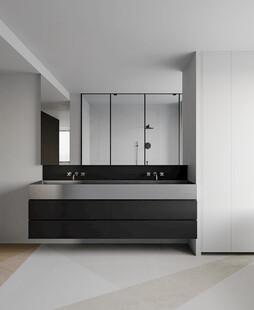 现代浴室直播间背景墙