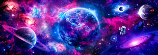 梦幻星球浩瀚宇宙星空外太空背景